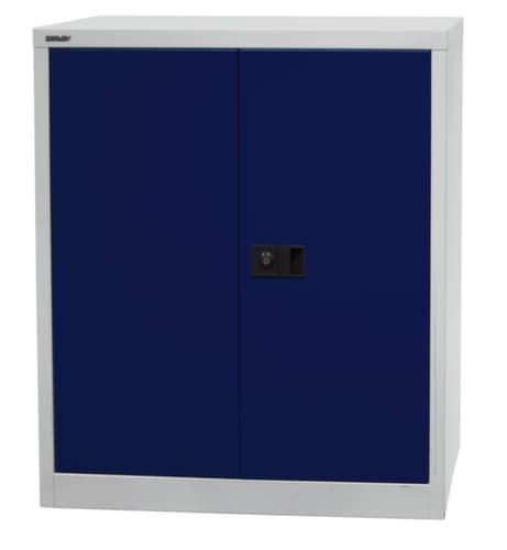 Bisley Aktenschrank Universal, 2 Ordnerhöhen, lichtgrau/oxfordblau