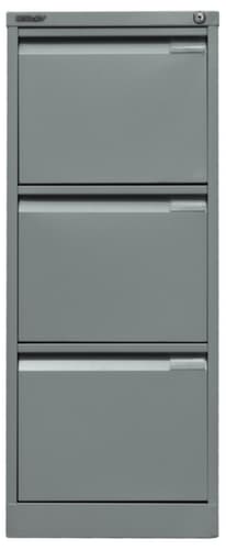 Bisley Hängeregistraturschrank, 3 Auszüge, silber/silber