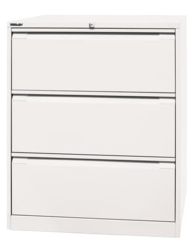 Bisley Hängeregistraturschrank, 3 Auszüge, verkehrsweiß/verkehrsweiß