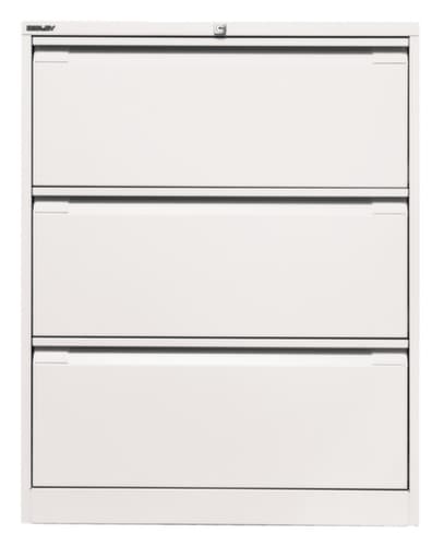 Bisley Hängeregistraturschrank, 3 Auszüge, verkehrsweiß/verkehrsweiß