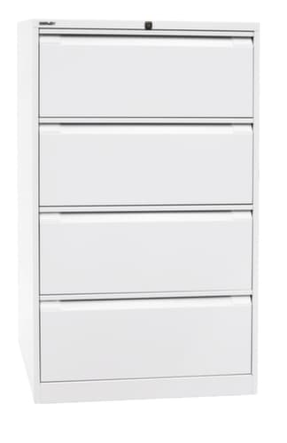 Bisley Hängeregistraturschrank, 4 Auszüge, verkehrsweiß/verkehrsweiß