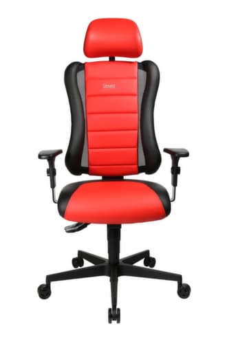 Topstar Bürodrehstuhl Sitness Racer RS mit AL "P4" + KS mit Kopfstütze, schwarz/rot