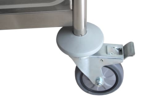 Edelstahl-Servierwagen, Traglast 100 kg, 2 Etagen