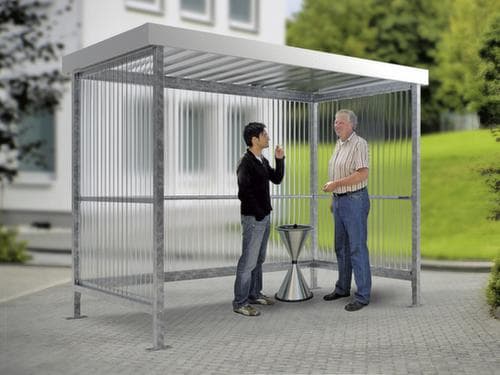 WSM Raucher-Unterstand Maxi mit 1 Seiten- und 1 Rückwand, Breite x Tiefe 2960 x 1580 mm