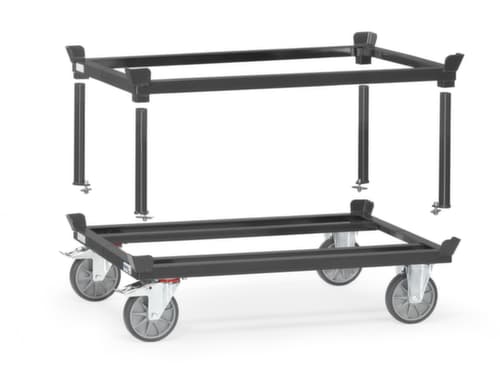 fetra Aufsatzrahmen GREY EDITION für Paletten-Fahrgestell, Ladefläche 1210 x 810 mm, Höhe 370 mm