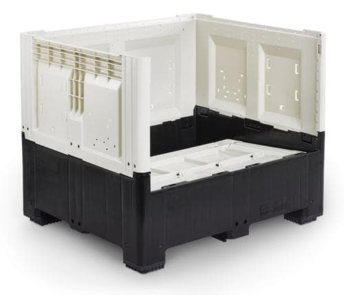 Klappbare Palettenbox High Cube mit Klappe, 4 Füße, Länge x Breite 1200 x 800 mm