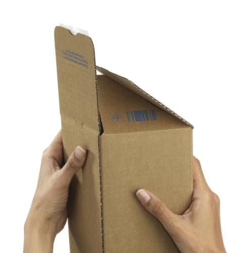 Langer Faltkarton QUATTROPACK mit Selbstklebeverschluss, 1-wellig, 610 x 105 x 105 mm