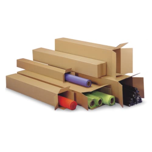 Langer Faltkarton mit Öffnung an Stirnseite, 1-wellig, 1200 x 250 x 250 mm