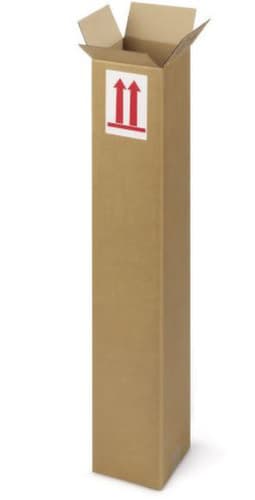 Langer Faltkarton mit Öffnung an Stirnseite, 1-wellig, 1200 x 250 x 250 mm