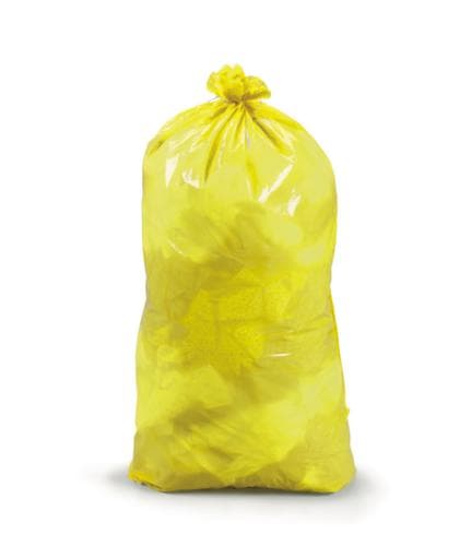 Reißfester Müllsack mit Verschlussband, 30 l, gelb
