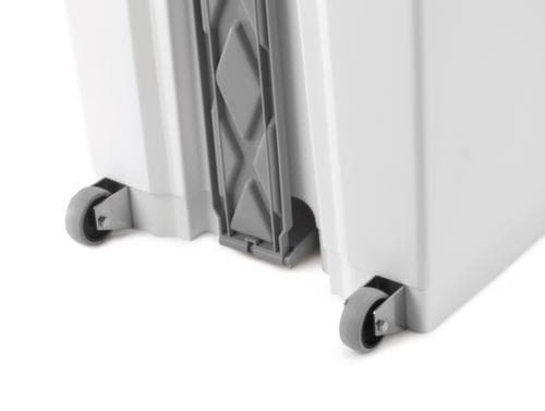 Tretabfalleimer gemäß HACCP, 90 l, weiß, Deckel gelb