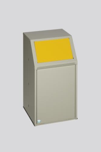 VAR Wertstoffsammler mit Frontklappe, 39 l, RAL7032 Kieselgrau, Deckel gelb
