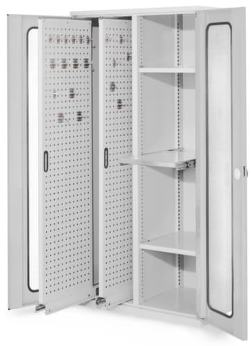Kappes Vertikalschrank RasterPlan®, 2 Auszüge, RAL7035 Lichtgrau/RAL7035 Lichtgrau