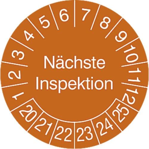 Prüfplakette mit Jahresfarbe