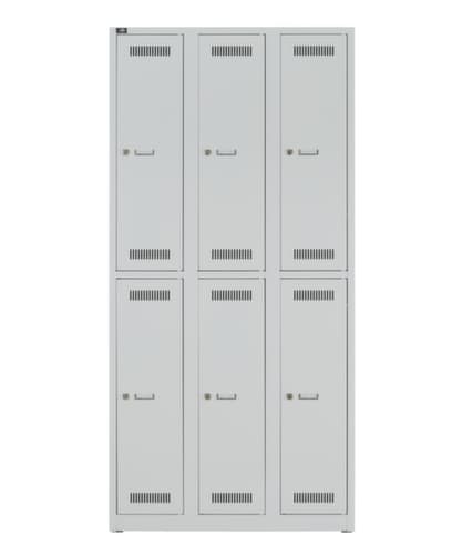 Bisley Doppelstöckiger Garderobenschrank Light, Abteilbreite 300 mm