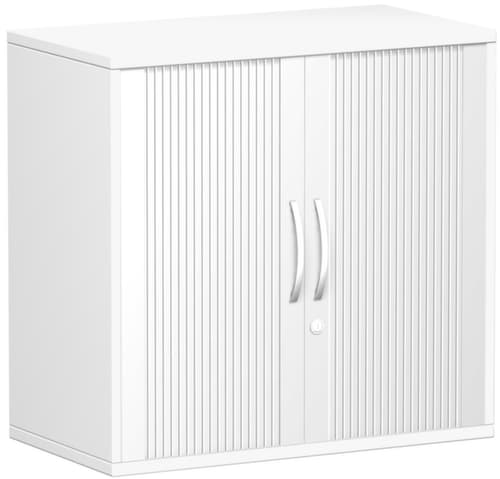 Gera Querrollladenschrank Milano, 2 Ordnerhöhen, weiß/silber