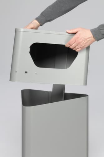 VAR dreieckiger Wertstoffbehälter DE 41, 32 l, silber
