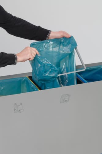 VAR Wertstoffsammelstation WS Trapez 93 mit 3 farbigen Innenbehältern, 3 x 89 l