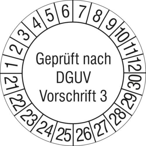 Prüfplakette Geprüft nach DGVU