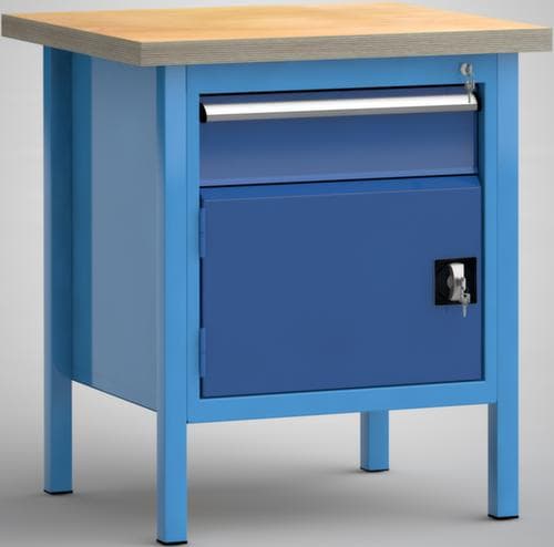 KLW Lutz Werkbank mit Multiplexplatte, 1 Schublade, 1 Schrank