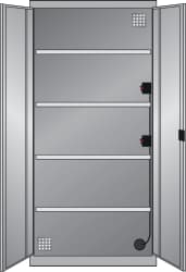 Thurmetall Elektro-Flügeltürenschrank, Ausführung CH, RAL7016 Anthrazitgrau/RAL7035 Lichtgrau