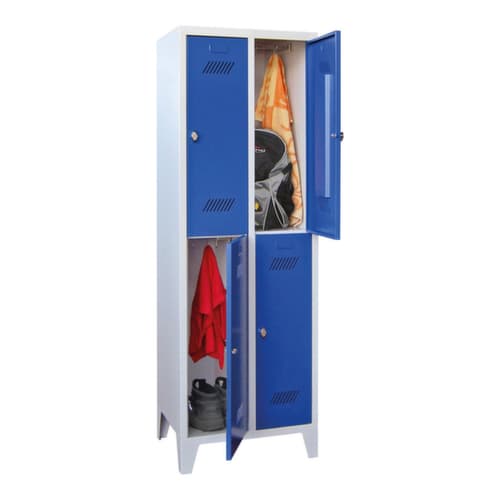 PAVOY Doppelstöckiger Garderobenschrank Basis mit 2x2 Abteilen, Abteilbreite 300 mm