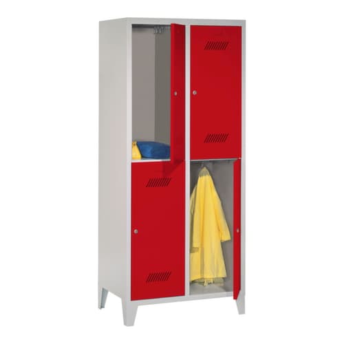 PAVOY Doppelstöckiger Garderobenschrank Basis mit 2x2 Abteilen, Abteilbreite 400 mm