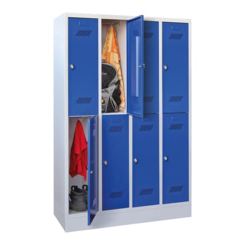 PAVOY Doppelstöckiger Garderobenschrank Basis mit 4x2 Abteilen, Abteilbreite 300 mm