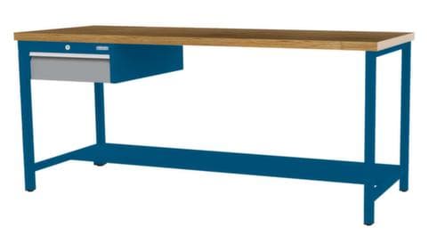 Bedrunka + Hirth Werkbank mit Buche-Massivholzplatte Gestell in vielen Farben, 1 Schublade, 1/2 Ablageboden