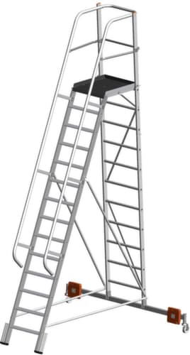 Krause Fahrbare Plattformleiter STABILO® Professional Vario kompakt, 14 Riffelblechstufe(n)