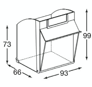 Magazinschrank mit Klappkästen, 80 Kästen, transparent