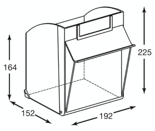 Magazinschrank mit Klappkästen, 80 Kästen, transparent