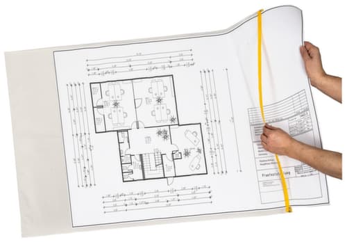 EICHNER Planschutztasche für Baupläne, transparent/gelb, DIN SG