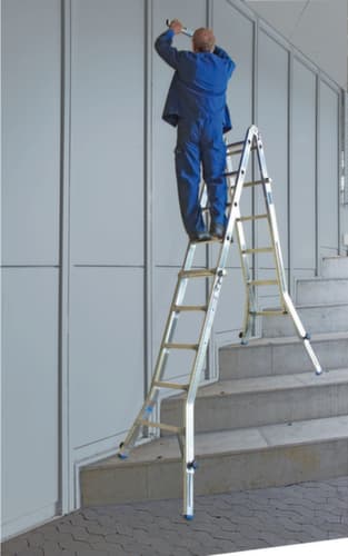 Krause Vierteilige Mehrzweck-Teleskopleiter STABILO® Professional, 4 x 5 profilierte Sprossen