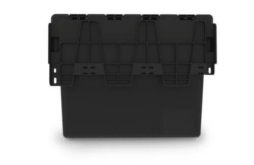 Euronorm-Mehrwegbehälter recycelt + verplombar, Inhalt 25 l, Zweiteiliger Scharnierdeckel