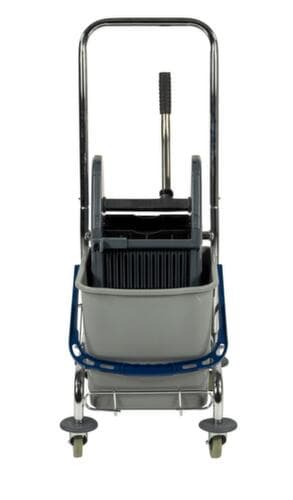 Nasswischwagen mit Mopp-Presse, 1x27 l Eimer in blau
