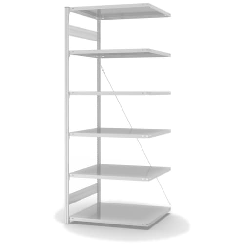 hofe System-Steckregal in Standard Bauart, Höhe x Breite x Tiefe 2500 x 1010 x 835 mm, 6 Böden