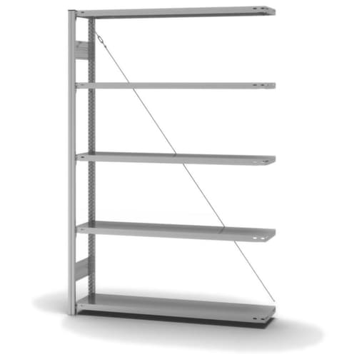 hofe System-Steckregal in Standard Bauart, Höhe x Breite x Tiefe 2000 x 1310 x 335 mm, 5 Böden