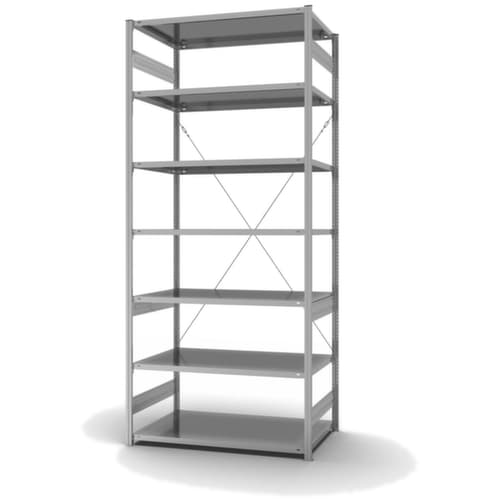 hofe System-Steckregal in Standard Bauart, Höhe x Breite x Tiefe 3000 x 1360 x 835 mm, 7 Böden