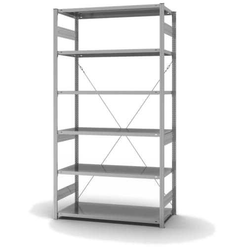 hofe System-Steckregal in mittelschwerer Bauart, Höhe x Breite x Tiefe 2500 x 1360 x 635 mm, 6 Böden