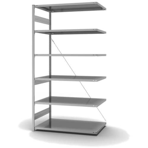 hofe System-Steckregal in mittelschwerer Bauart, Höhe x Breite x Tiefe 2500 x 1310 x 835 mm, 6 Böden