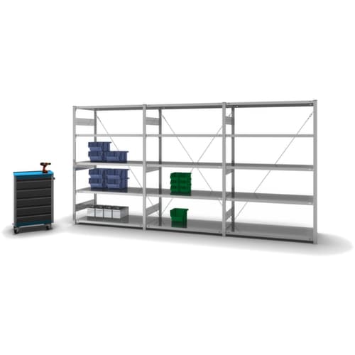hofe System-Steckregal Anbaufeld, Höhe x Breite x Tiefe 2000 x 1310 x 635 mm, 5 Böden