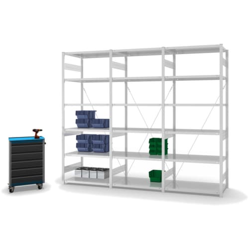 hofe System-Steckregal in mittelschwerer Bauart, Höhe x Breite x Tiefe 2500 x 1010 x 635 mm, 6 Böden
