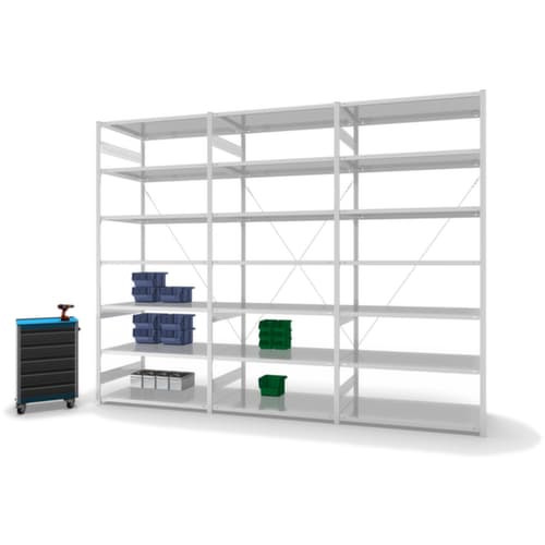 hofe System-Steckregal in Standard Bauart, Höhe x Breite x Tiefe 3000 x 1310 x 335 mm, 7 Böden