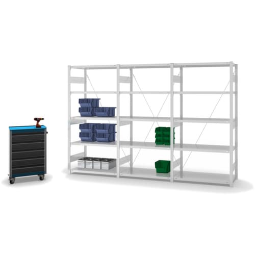 hofe System-Steckregal Anbaufeld, Höhe x Breite x Tiefe 2000 x 1010 x 435 mm, 5 Böden