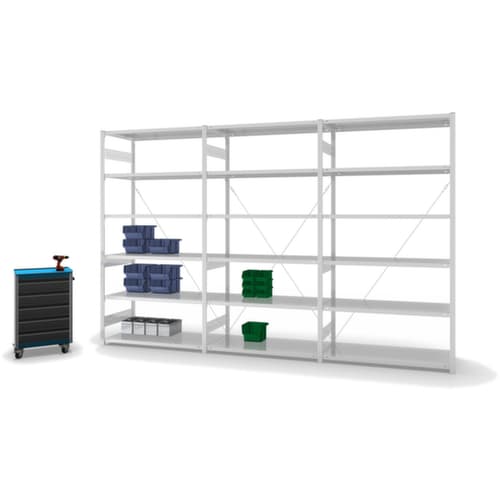 hofe System-Steckregal Anbaufeld, Höhe x Breite x Tiefe 2500 x 1310 x 535 mm, 6 Böden