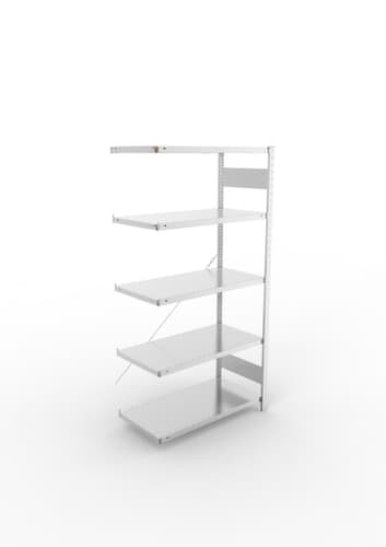 META System-Steckregal CLIP Anbaufeld, Höhe x Breite x Tiefe 2000 x 1006 x 536 mm, 5 Böden