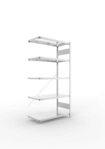 META System-Steckregal CLIP Anbaufeld, Höhe x Breite x Tiefe 2000 x 1006 x 536 mm, 5 Böden
