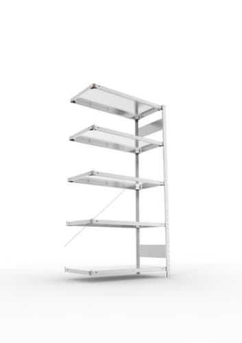 META System-Steckregal CLIP Anbaufeld, Höhe x Breite x Tiefe 2000 x 1006 x 536 mm, 5 Böden