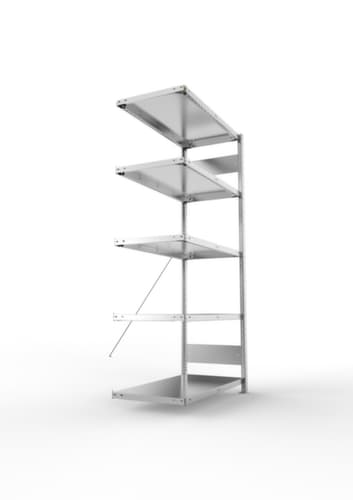 META System-Steckregal CLIP Anbaufeld, Höhe x Breite x Tiefe 2000 x 1006 x 536 mm, 5 Böden